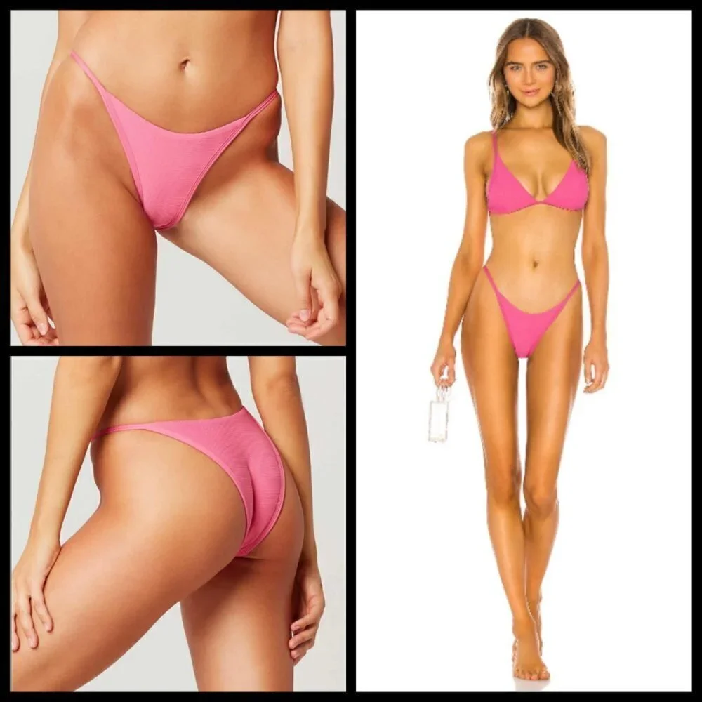 💕L*SPACE💕 Jay Bitsy Bikini Bottom Bubblegum Pink XL NWT